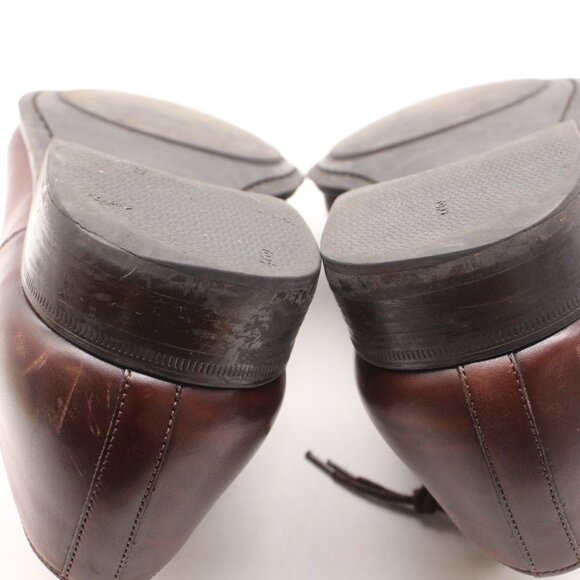 Magnanni Saks Fifth Avenue Men's 8.5 M Derby Shoes Brown Leather Medallion Toe - Picture 12 of 13